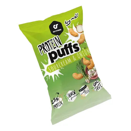 GOFITNESS Protein Puffs 50g, Grüner Beutel Sour Cream & Onion.