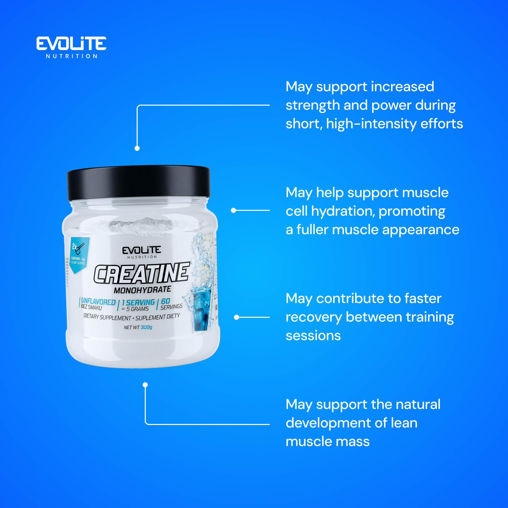 Evolite Nutrition Creatine Monohydrate 300g