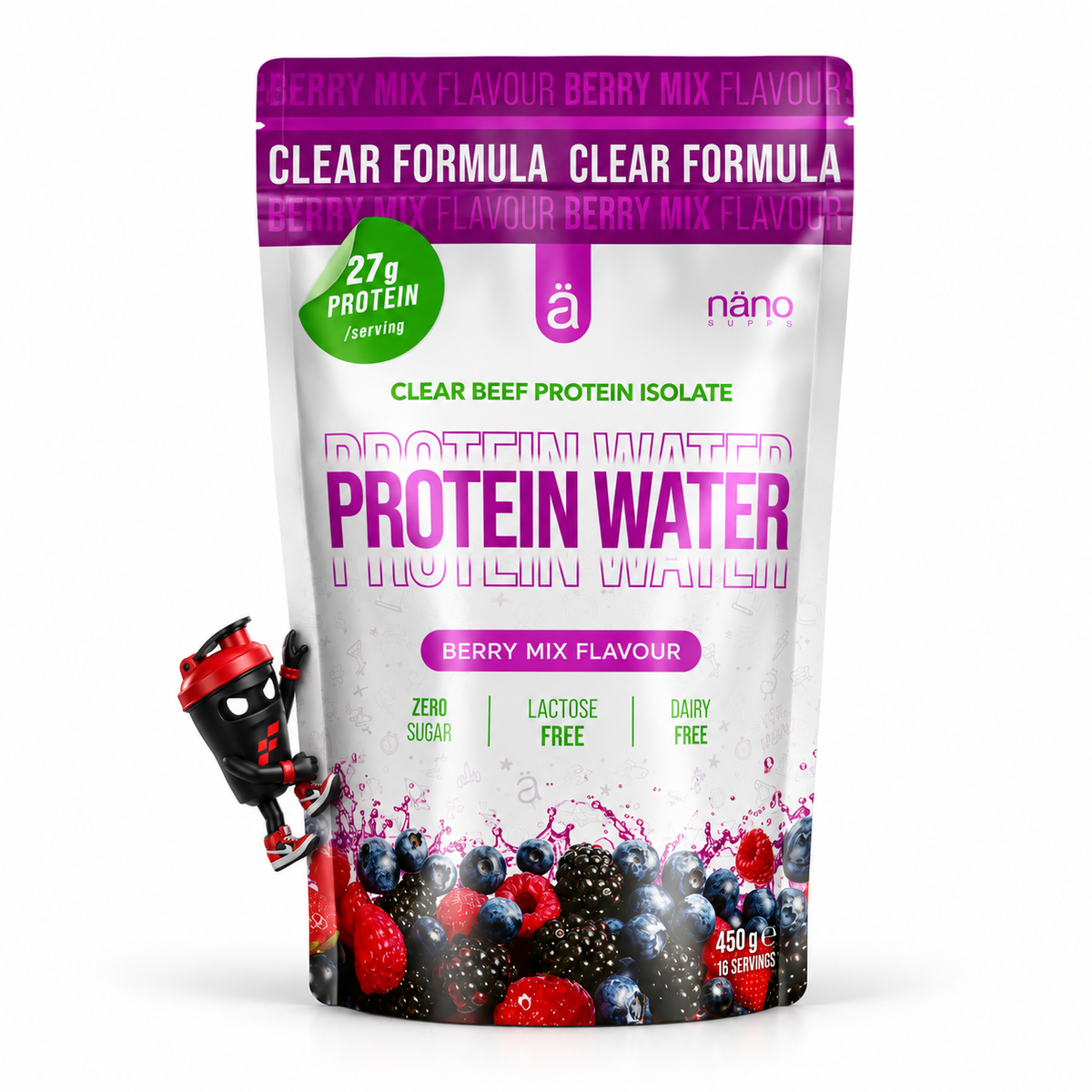 Nano Supps Clear Beef Protein Isolate Protein Water 450g