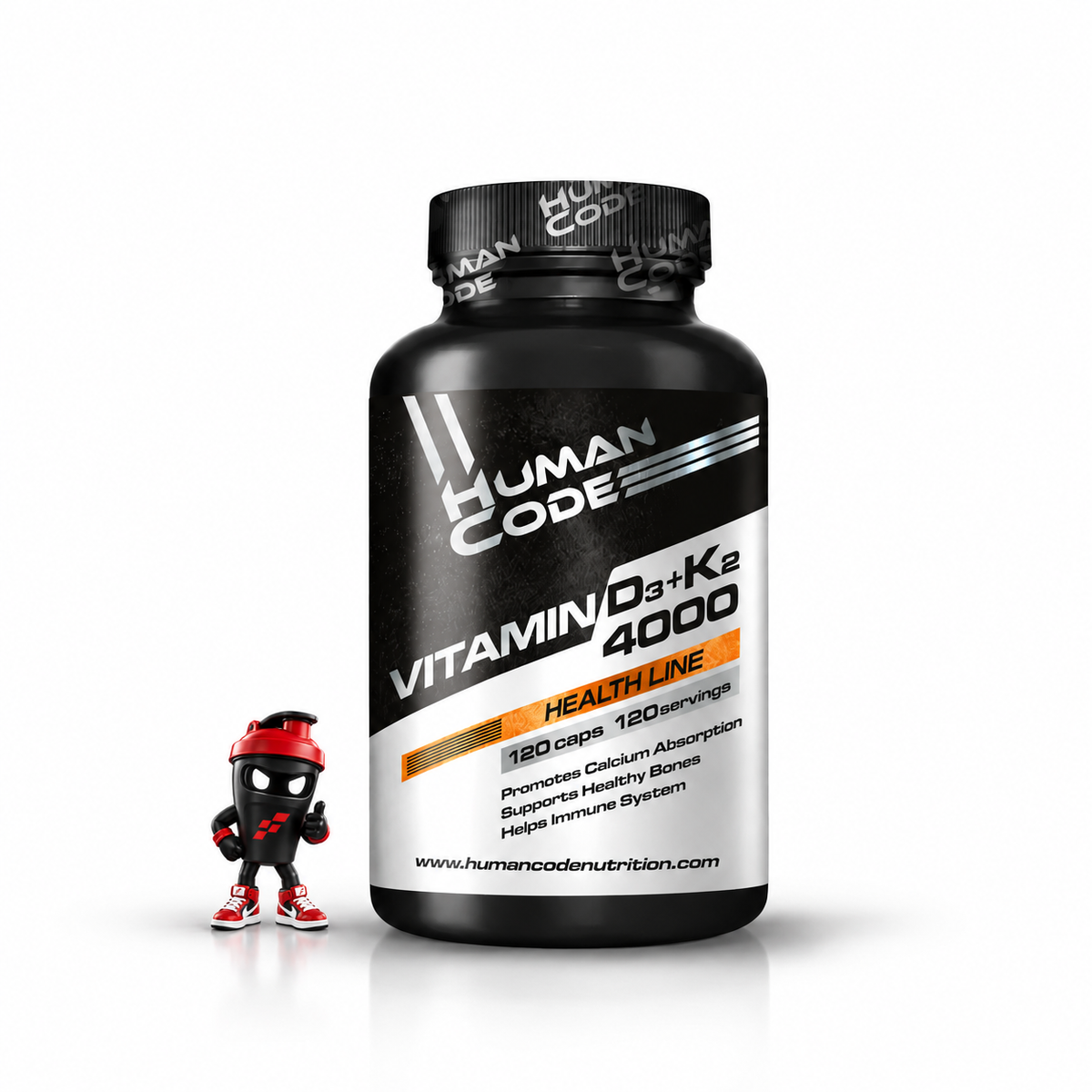 Human Code Vitamin D3+K2 4000 – 120 Kapseln
