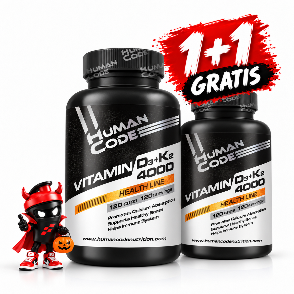 Vitamin D3+K2 (1+1 Gratis)